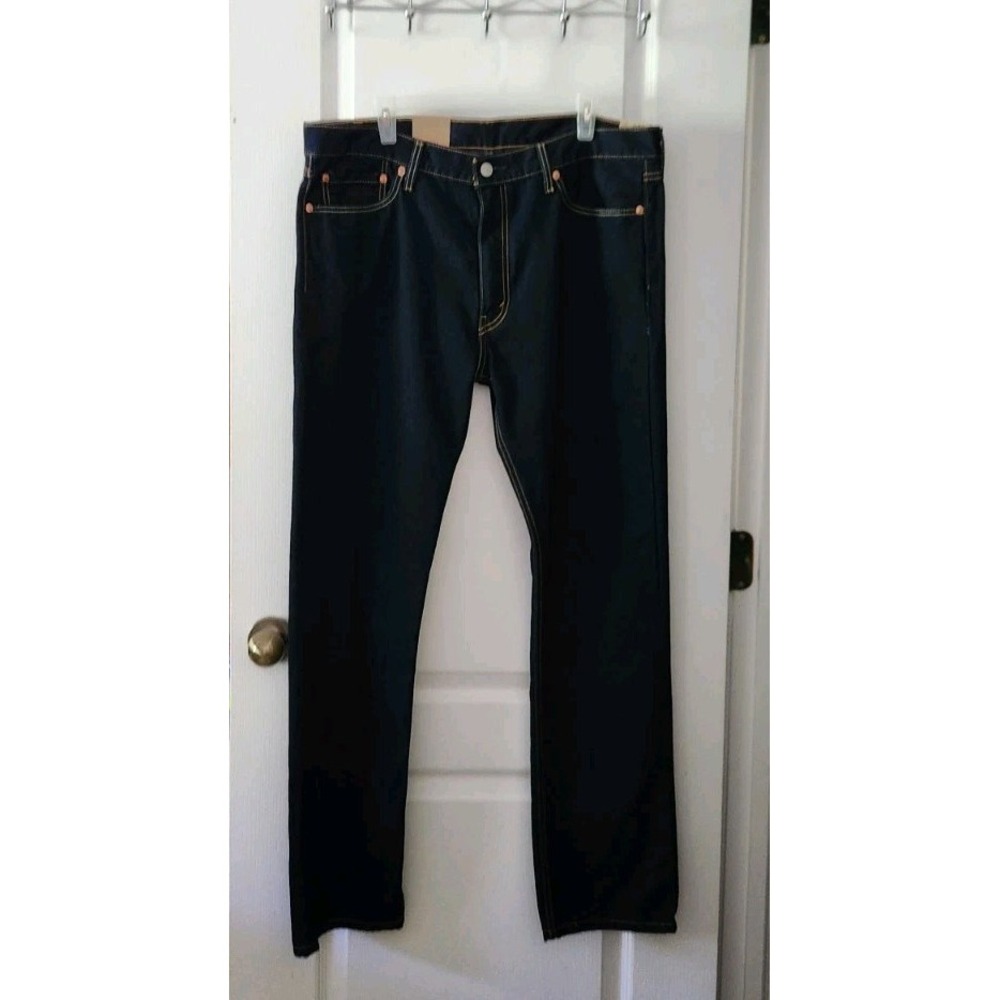 Levi's 513 Womens Slim Straight-Leg Hi-Rise Blue Jeans Pants Size 38×32